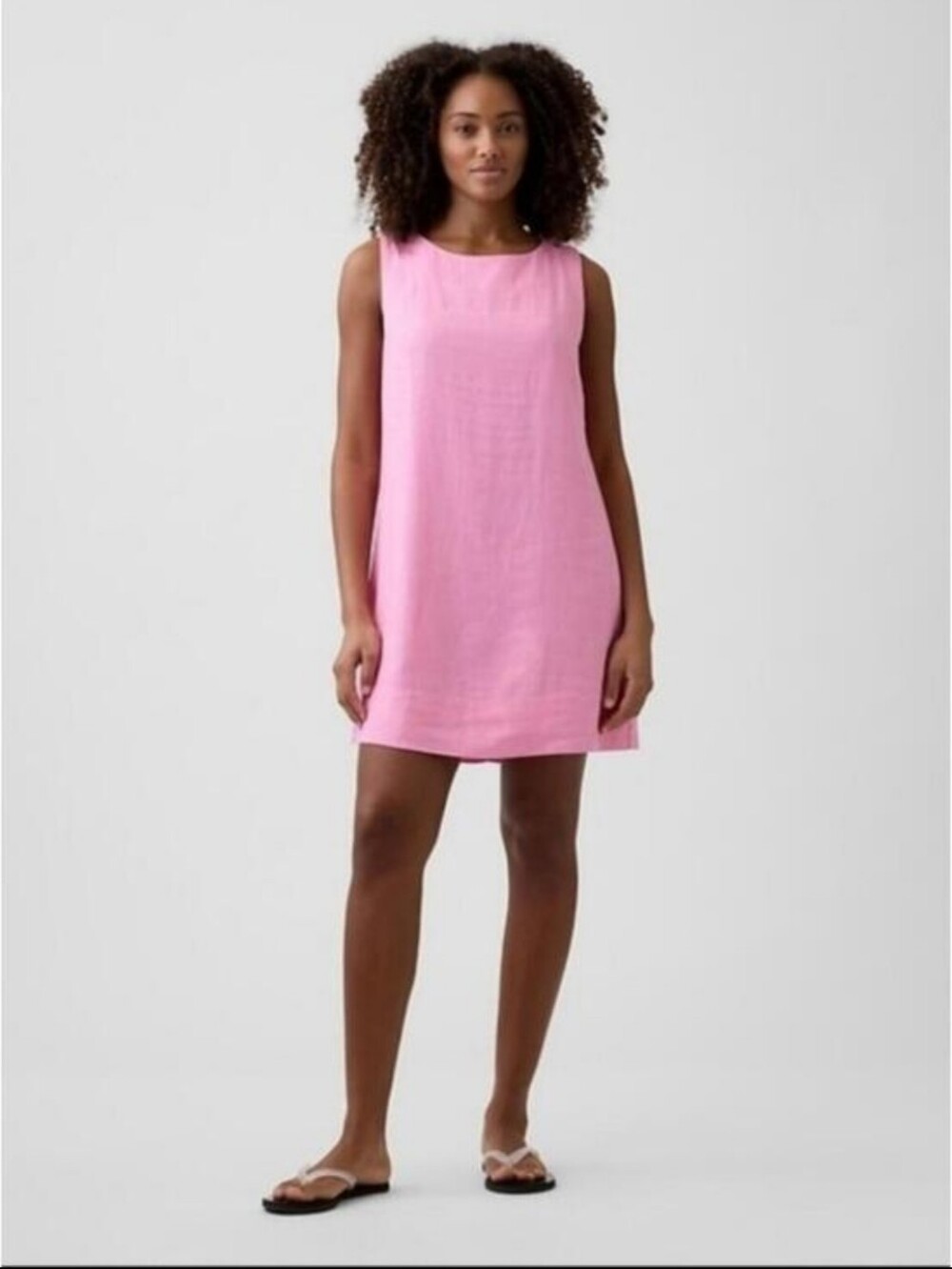 Gap Linen-Blend Apron Mini Dress May Pink NWT XL Sleeveless